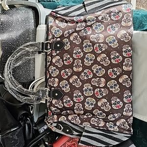 NewXL sugarskull fabric tote bag
